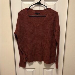 American Eagle Outfitters Brown V-Neck Sweater